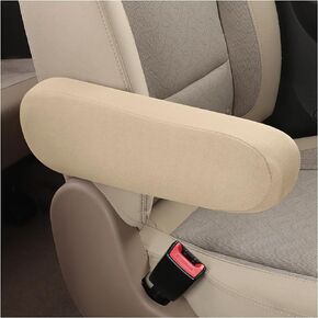 Dickno 2 PCS Car Front Seat Armrest Covers, Elastic Fabric Auto Seat Armrest Protectors, Universal Front Seat Armrest Cover Replacement, Vehicle Accessories for Car, SUV, Truck (Black)