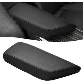Auto Center Console Armrest Cover Replacement for Toyota Camry 2007 2008 2009 2010 2011, Vinyl Leather Trim, Middle Console Lid Arm Rest Covering, Gray (Without Lid)
