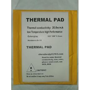 Thermal pad Thermal Conductive Silicone Gap pad Grease Paste for Computer Graphics Card/CPU/RTX 3080 3090 20.8W/m.k (100mmx100mmx2.0mm), Gray