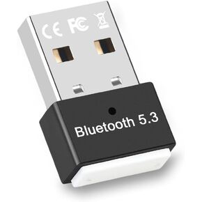 Bluetooth 5.3 Adapter for PC, USB Bluetooth Adapter Dongle, USB EDR Bluetooth Wireless Transmitter Receiver for Desktop, Laptop, PC, Headset, Keyboard, Mouse, with Windows 11/10/8.1/7