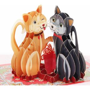 Liif Otter Half 3D Pop Up Anniversary Card For Wife, Husband, Couple, Funny Birthday Card - For Girlfriend, Boyfriend | With Message Note & Envelop | Size 7 x 5 Inch