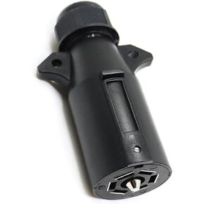 7 Pin Trailer Side Replacement Plug Adapter Waterproof 7 Way Round RV-Style Trailer Connector