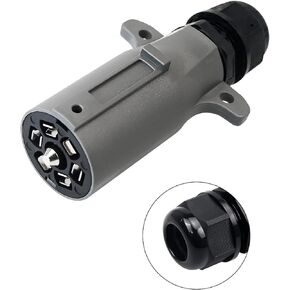 7 Pin Trailer Plug 7 Way Trailer Plug 7 Way Round RV-Style Trailer Connector, Detachable 7 Pin Trailer Wiring Adapter Plug
