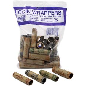 Assorted Pre-Formed Coin Wrappers (36 Pieces)