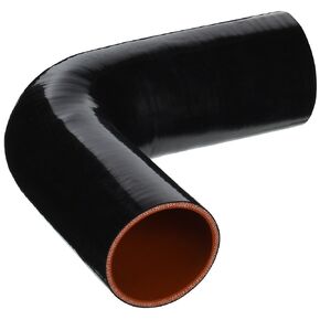 HPS HTSER90-250-300-BLK Silicone High Temperature 4-ply Reinforced 90 degree Elbow Reducer Coupler Hose, 55 PSI Maximum Pressure, 4" Leg Length on each side, 2-1/2" > 3" ID, Black