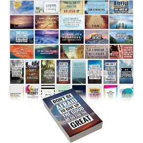 Better Office Products Motivation Inspiration Affirmation Cards, 60 Pack, 60 Unique Assorted Designs, Encouragement Card Deck, 2" x 3.5" (Business Card Size)