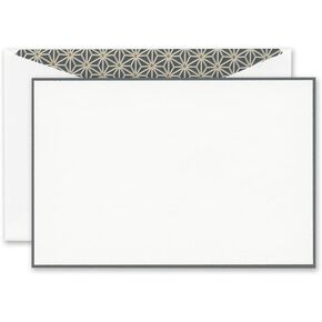 Crane Charcoal Bordered Correspondence Card with Vintage Starlight Lining (CC3632)