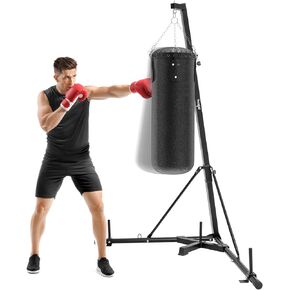 Yes4All 150lbs Portable Heavy Bag Stand, Easy Foldable Heavy Boxing Bag Stand with Lock Pins, Adjustable Height Punching Bag Stand