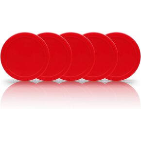 BERYLER® 5 Pack Air Hockey Red Replacement, 2.5" in Diameter, Thicker Pucks for Game Tables, Accessories, Equipment