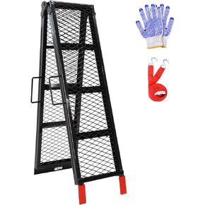 80" Steel Loading Ramp, 800LBS Capacity, Portable Motorcycle Ramp, Folding ATV Ramp for Pick up Truck, Black, Pack of 1