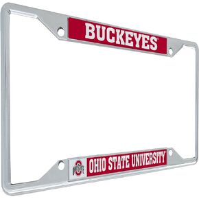 Ohio State University OSU Buckeyes Metal License Plate Frame for Front or Back of Car Officially Licensed (Mascot)