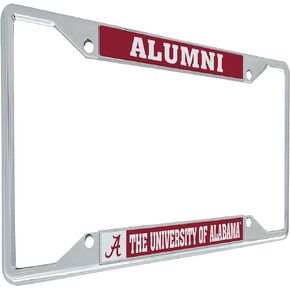 University of Alabama License Plate Frame UA Bama Crimson Tide Holder for Front or Back of Car Metal Officially Licensed (Alumni)