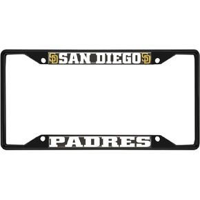 Fan Mats 31318: San Diego Padres Metal License Plate Frame Black Finish, Navy