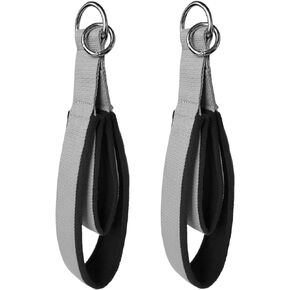 Pilates Double Loop Straps for Reformer,Fitness D-Ring Exercise Straps, Yoga Exercise Accessories for Home Gym Workout, 1 Pair Reformer Straps with Round Carabiner Clips