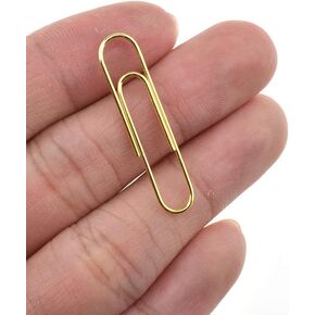 HAHIYO Paper Clips Sturdy 0.59 inches Length 50 Pack Mini Paperclips Heavy Duty Tight Grip Rust Proof Reusable Metal Bright Gold for Home Office School