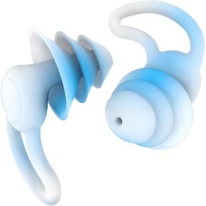 Reusable Swimming Ear Plugs with Nose Clips -2 Pairs Silicone Swimmers Ear Plugs for Adult Water Surfing, Snorkeling, Sleeping and Shower