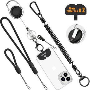 Ominia Anti-Theft Phone Tether Lanyard: Drop Protection Anti-Theft Phone Lanyards with Wrist & Finger Lanyard Phone Tether Tabs