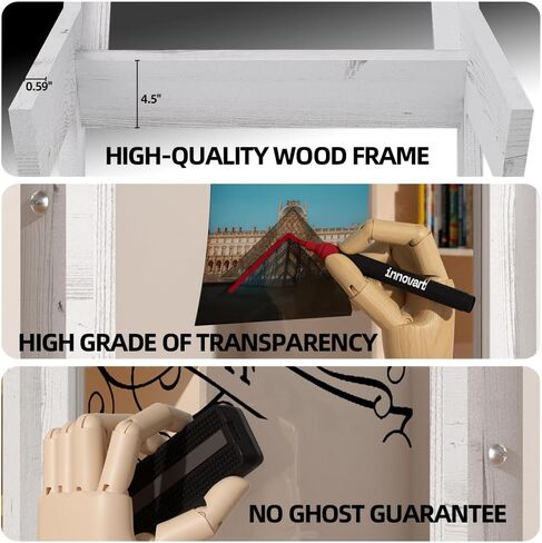 حامل طلاء زجاجي بليكسي على الوجهين، لوح حامل أكريليك سهل المسح، حامل فني للأطفال واقف، لوح رسم خشبي مزدوج الجوانب للأطفال 41 بوصة × 17 بوصة in Kuwait