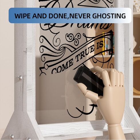 حامل طلاء زجاجي بليكسي على الوجهين، لوح حامل أكريليك سهل المسح، حامل فني للأطفال واقف، لوح رسم خشبي مزدوج الجوانب للأطفال 41 بوصة × 17 بوصة in Kuwait