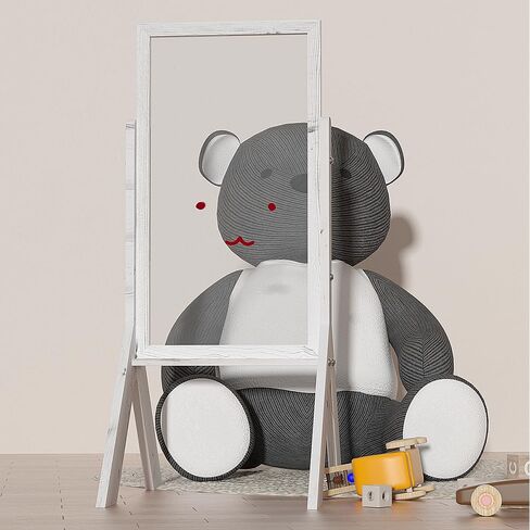 حامل طلاء زجاجي بليكسي على الوجهين، لوح حامل أكريليك سهل المسح، حامل فني للأطفال واقف، لوح رسم خشبي مزدوج الجوانب للأطفال 41 بوصة × 17 بوصة in Kuwait