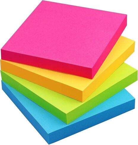 Sticky Notes 3x3 Self-Stick Notes Bright Colors Sticky Notes 4 Pads 90 Sheets/Pad (Black) in Saudi Arabia