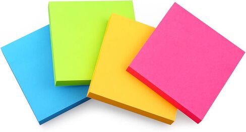 Sticky Notes 3x3 Self-Stick Notes Bright Colors Sticky Notes 4 Pads 90 Sheets/Pad (Black) in Saudi Arabia