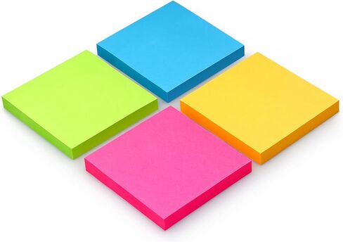 Sticky Notes 3x3 Self-Stick Notes Bright Colors Sticky Notes 4 Pads 90 Sheets/Pad (Black) in Saudi Arabia