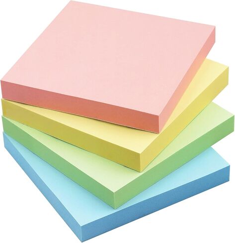 Sticky Notes 3x3 Self-Stick Notes Bright Colors Sticky Notes 4 Pads 90 Sheets/Pad (Black) in Saudi Arabia