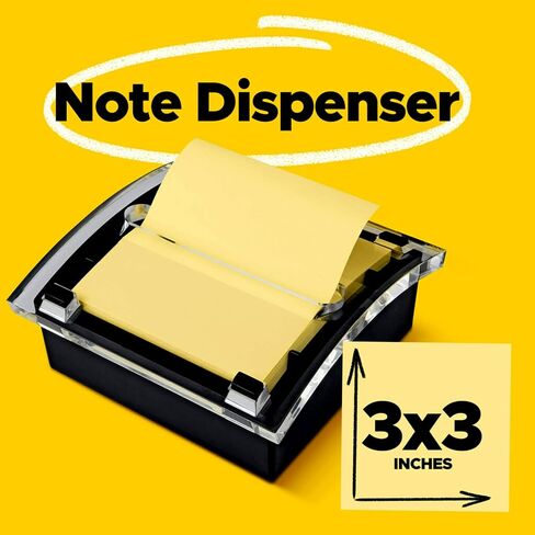 Post-it Pop-up Notes Dispenser, 3x3 in, Black Base Clear Top (DS330-BK) in Saudi Arabia