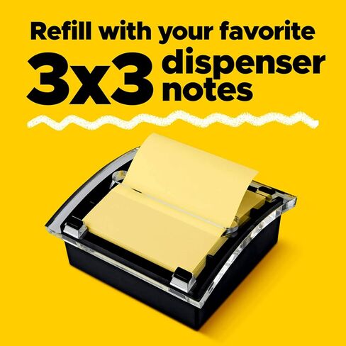 Post-it Pop-up Notes Dispenser, 3x3 in, Black Base Clear Top (DS330-BK) in Saudi Arabia