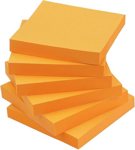 Early Buy Sticky Notes 3x3 Self-Stick Notes Orange Color 6 Pads, 100 Sheets/Pad in Saudi Arabia