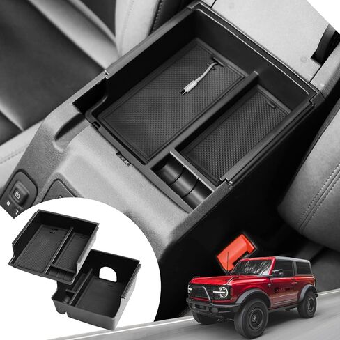 Mabett Console Organizer Tray for Bronco Accessories, Armrest Storage Box fit Bronco 2021 2022 2023 2024 2/4-Door wiht Non-Slip Mat Black in Saudi Arabia