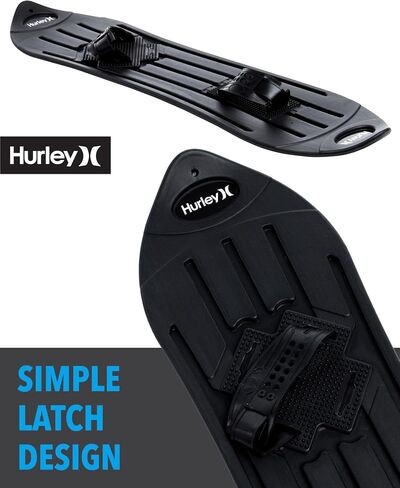 Hurley Kids' Snowboard - Beginner Heavy Duty Plastic Snowboard with Adjustable Binders - Outdoor Winter Snow Slider for Kids in Saudi Arabia