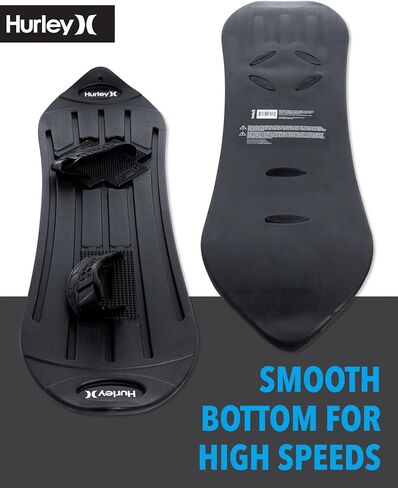 Hurley Kids' Snowboard - Beginner Heavy Duty Plastic Snowboard with Adjustable Binders - Outdoor Winter Snow Slider for Kids in Saudi Arabia