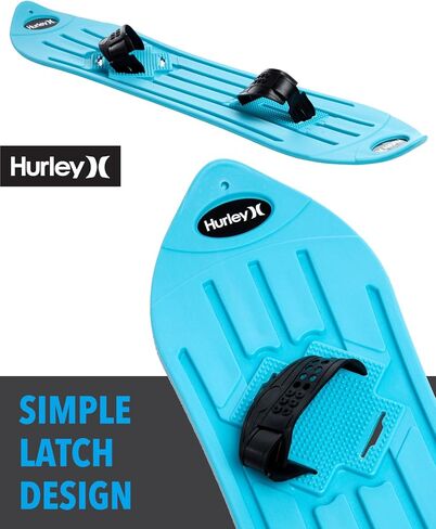 Hurley Kids' Snowboard - Beginner Heavy Duty Plastic Snowboard with Adjustable Binders - Outdoor Winter Snow Slider for Kids in Saudi Arabia