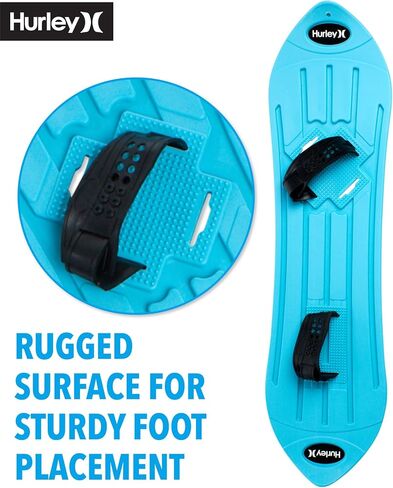 Hurley Kids' Snowboard - Beginner Heavy Duty Plastic Snowboard with Adjustable Binders - Outdoor Winter Snow Slider for Kids in Saudi Arabia