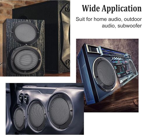 OLYCRAFT 4 Set Audio Speaker Cover Mesh 6.5 Inch Speaker Grill Cover Mesh Flat Round Speaker Grill Decorative Circle with Screws for Speaker Cabinet, Home Speaker, Car Speaker Electrophoresis Black in Saudi Arabia