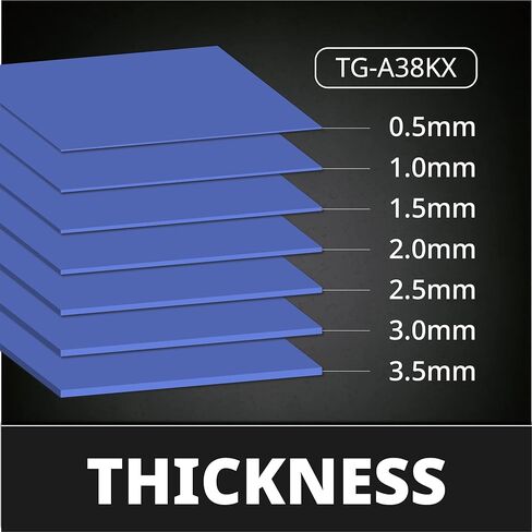 T-Global TG-A38KX وسادة حرارية عالية الأداء - 388-288-2.5 - استطالة عالية 110٪ - التوصيل الحراري 3.8 واط / مللي كلفن - لتبريد شرائح LED لوحدة المعالجة المركزية SSD IC SSD - وحدة تبريد شرائح LED - حشو الفجوات - سهل الاستخدام in Kuwait
