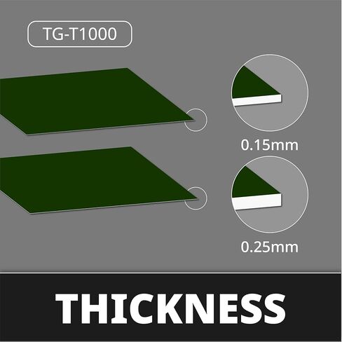 شريط لاصق حراري 1.0 وات/م ك، 165 × 165 × 0.15 مم، TG-T1000 حشو فجوة مزدوج الجانب (أكريليك PSA)، للمكونات الإلكترونية الكمبيوتر المحمول/وحدة معالجة الرسومات/وحدة المعالجة المركزية in Kuwait