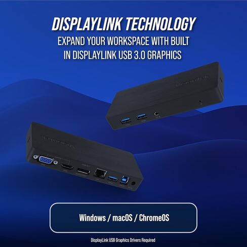 VisionTek VT1100 Dual Display Universal USB 3.0 Docking Station – DisplayLink, HDMI, DisplayPort, VGA, Ethernet, Windows, Mac, Chromebook - 901693 in Saudi Arabia