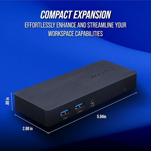 VisionTek VT1100 Dual Display Universal USB 3.0 Docking Station – DisplayLink, HDMI, DisplayPort, VGA, Ethernet, Windows, Mac, Chromebook - 901693 in Saudi Arabia