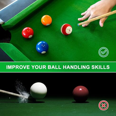 Billiards Cue Ball Practice Training Artifact with Billiard Gloves, Pool Table Ball Bag and Billiard Balls Locator Sticker, Used in American Billiards Eight Balls, Billiard Balls Accessories in Saudi Arabia