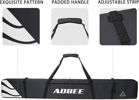 حقيبة تزلج ADBEE - حقيبة تزلج مبطنة بمقبض متين - حامل حزام تزلج مبطن بالكامل مقاوم للماء - قماش أكسفورد 600D موثوق به - سحابات وأبازيم شديدة التحمل in Kuwait