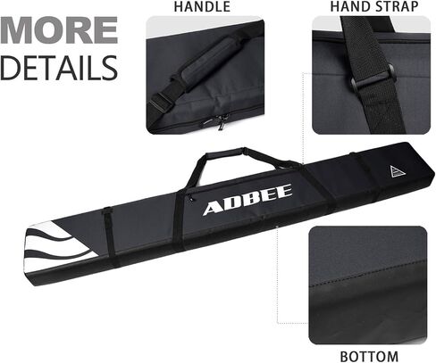 حقيبة تزلج ADBEE - حقيبة تزلج مبطنة بمقبض متين - حامل حزام تزلج مبطن بالكامل مقاوم للماء - قماش أكسفورد 600D موثوق به - سحابات وأبازيم شديدة التحمل in Kuwait