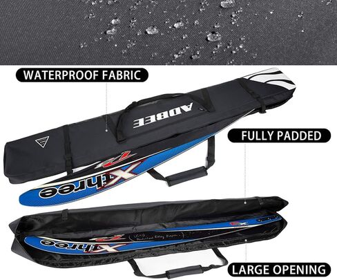 حقيبة تزلج ADBEE - حقيبة تزلج مبطنة بمقبض متين - حامل حزام تزلج مبطن بالكامل مقاوم للماء - قماش أكسفورد 600D موثوق به - سحابات وأبازيم شديدة التحمل in Kuwait