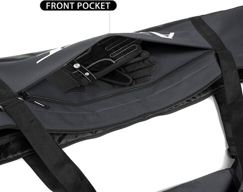 حقيبة تزلج ADBEE - حقيبة تزلج مبطنة بمقبض متين - حامل حزام تزلج مبطن بالكامل مقاوم للماء - قماش أكسفورد 600D موثوق به - سحابات وأبازيم شديدة التحمل in Kuwait