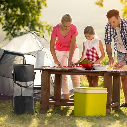 ZENFUN Boat Trash Bag, Collapsible Mesh Trash Can for Kayak, Portable Boat Trash Bag, Reusable, Fishing, Camper, Sandbar, Easy to Clean, Pontoon Boat Accessories, Black in Saudi Arabia