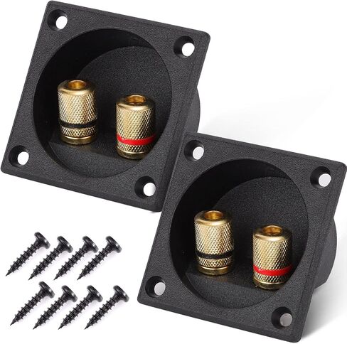 Facmogu 2PCS 3 Inch Round 2-Way Speaker Box Terminal Cup Binding Post, Power Speaker Screw-in Terminal Plates, 3 Inch Subwoofer Box Terminal Banana Plugs for DIY Home Speaker Kits in Saudi Arabia