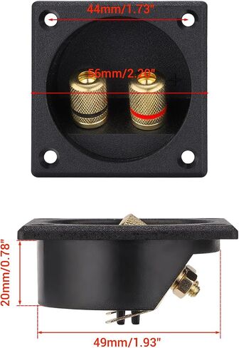 Facmogu 2PCS 3 Inch Round 2-Way Speaker Box Terminal Cup Binding Post, Power Speaker Screw-in Terminal Plates, 3 Inch Subwoofer Box Terminal Banana Plugs for DIY Home Speaker Kits in Saudi Arabia