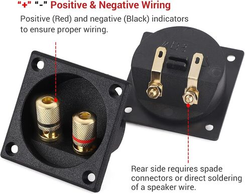 Facmogu 2PCS 3 Inch Round 2-Way Speaker Box Terminal Cup Binding Post, Power Speaker Screw-in Terminal Plates, 3 Inch Subwoofer Box Terminal Banana Plugs for DIY Home Speaker Kits in Saudi Arabia